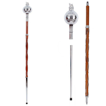 Drum Major Stave Embossed Ball Head Lion And Crown Three Parts
